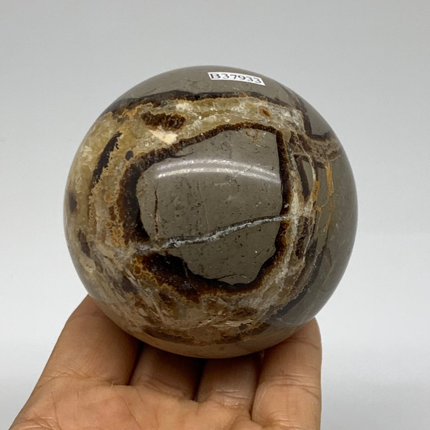 1.16 lbs, 2.9" (72mm), Natural Septarian Sphere Crystal Gemstone Ball, B37933