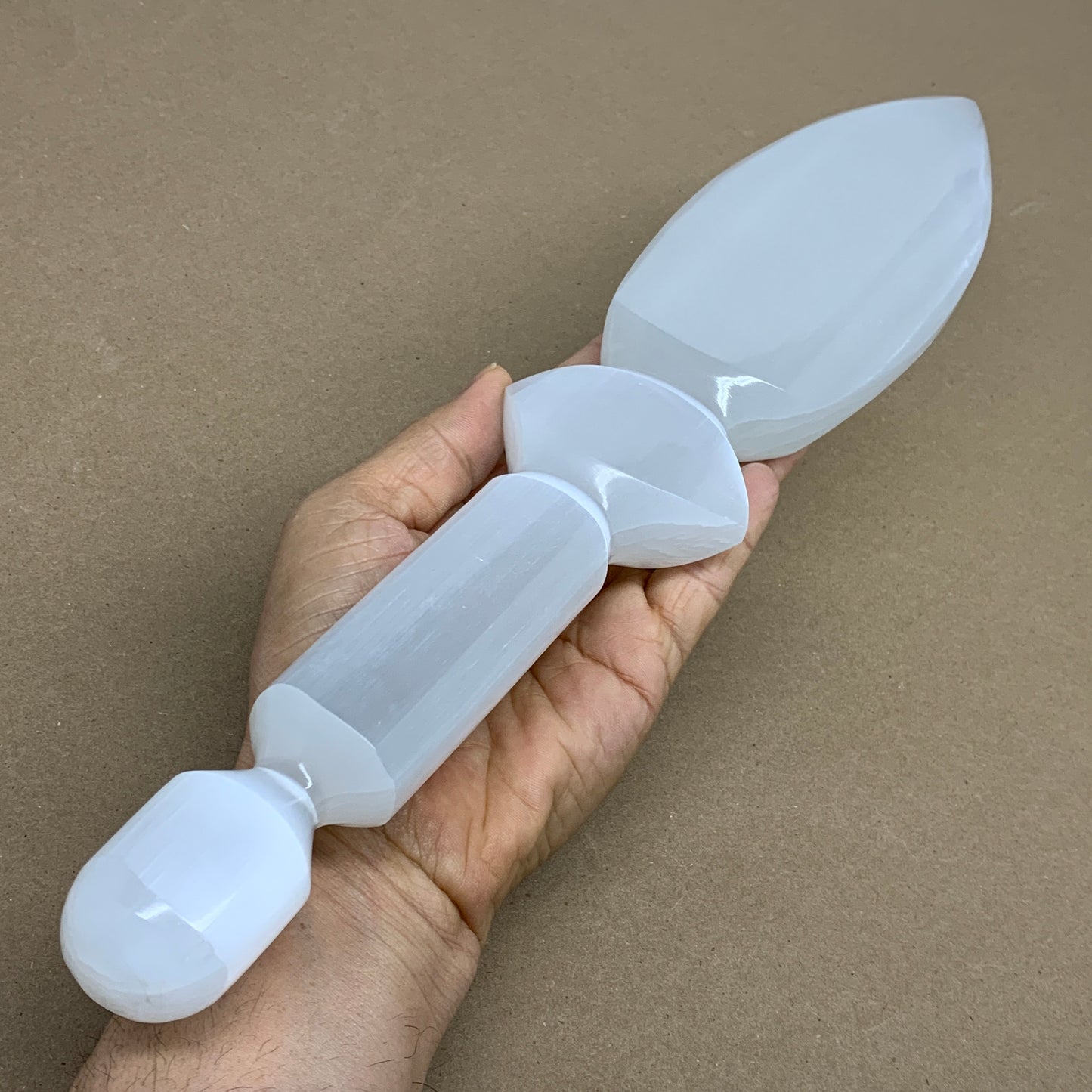 1.8 lbs, 14"x2.8"x1.2", Natural Selenite Crystal Dagger (Satin Spar), B36196