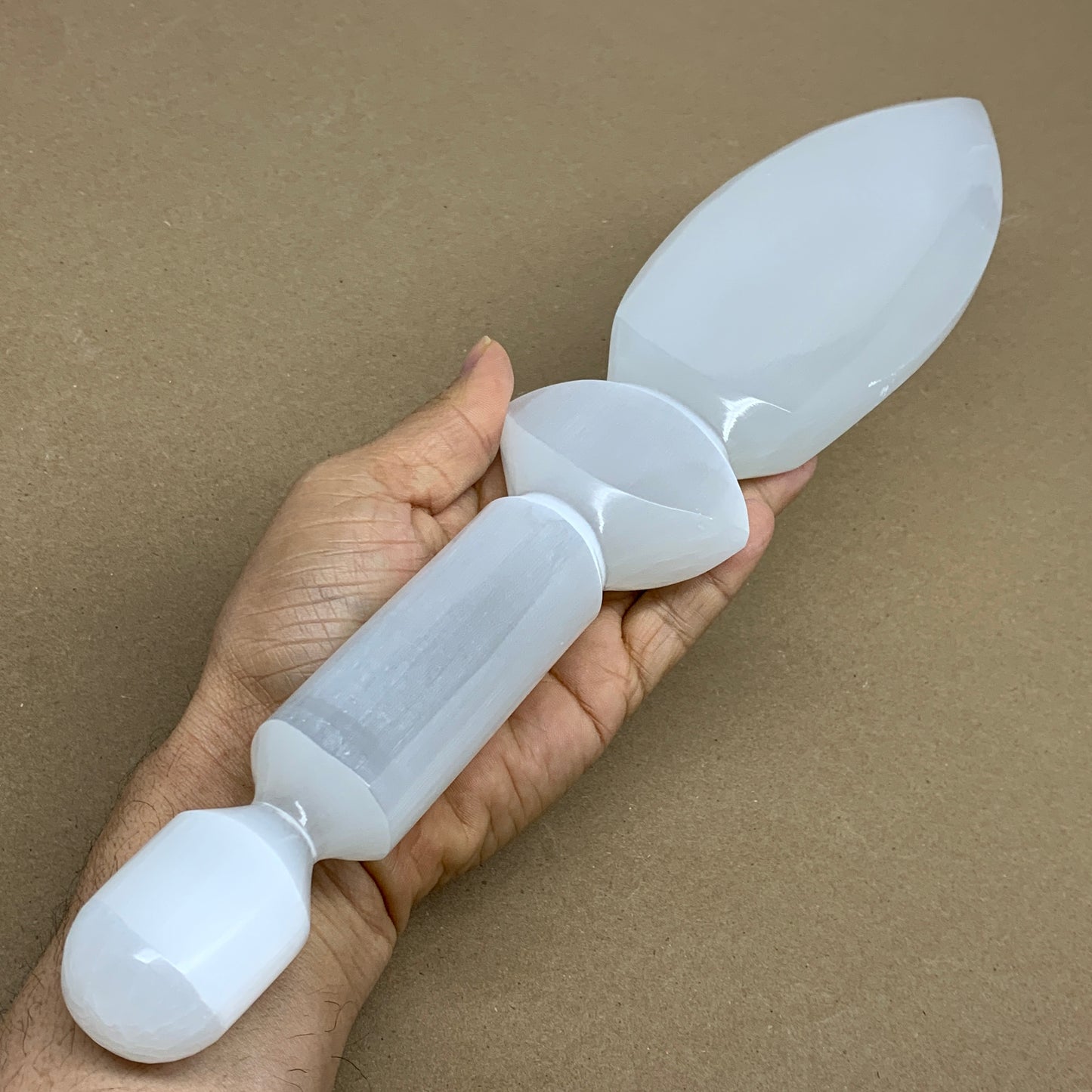 1.8 lbs, 14"x2.8"x1.2", Natural Selenite Crystal Dagger (Satin Spar), B36196