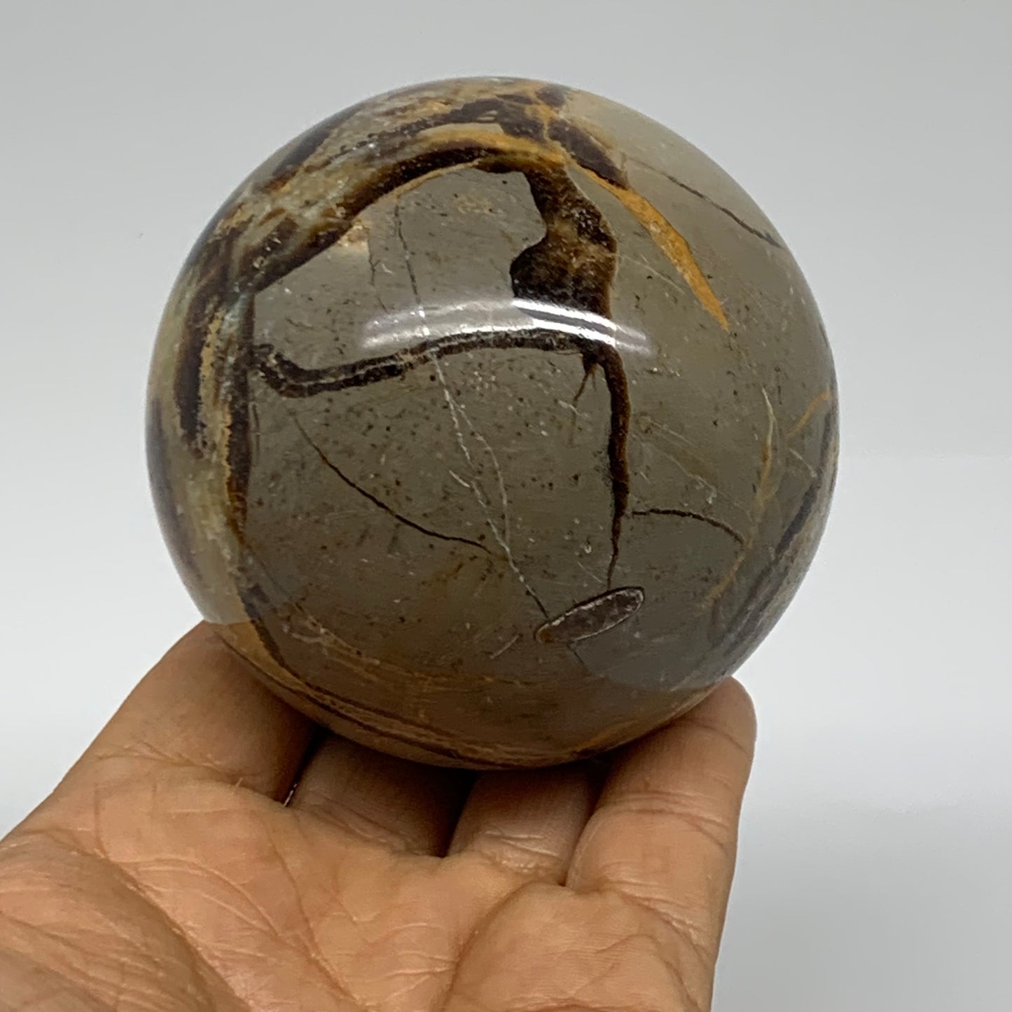 1.16 lbs, 2.9" (72mm), Natural Septarian Sphere Crystal Gemstone Ball, B37933