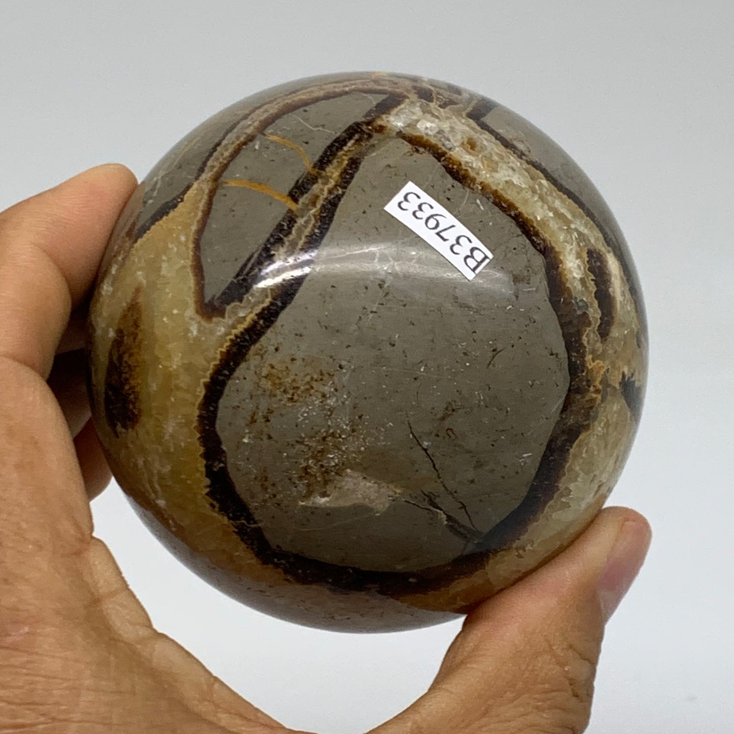 1.16 lbs, 2.9" (72mm), Natural Septarian Sphere Crystal Gemstone Ball, B37933
