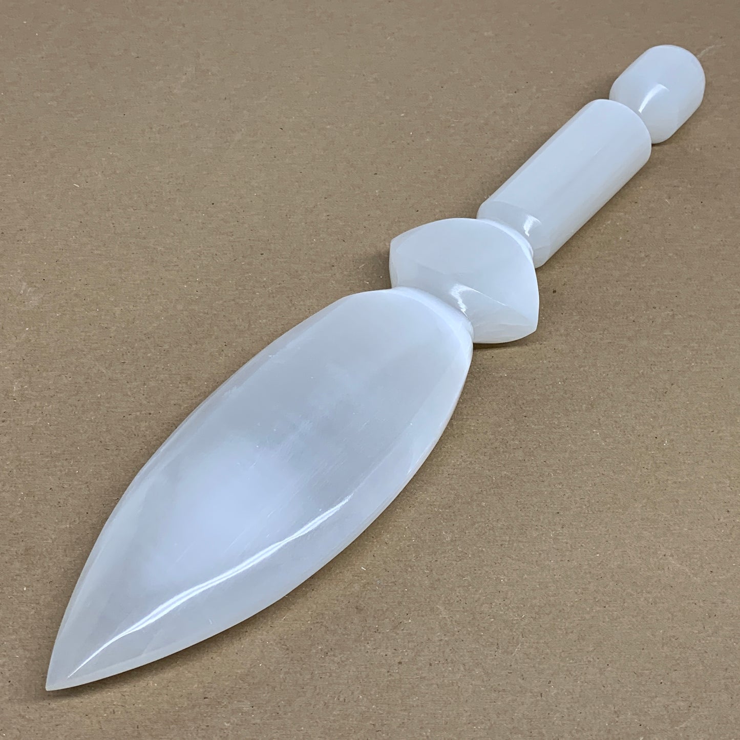 1.8 lbs, 14"x2.8"x1.2", Natural Selenite Crystal Dagger (Satin Spar), B36196