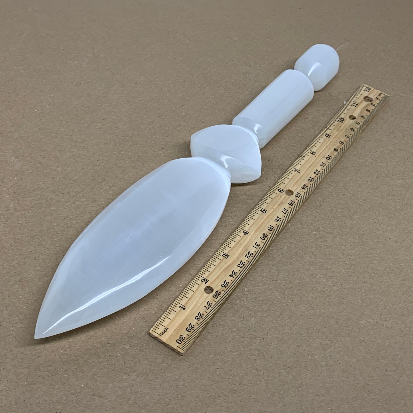 1.8 lbs, 14"x2.8"x1.2", Natural Selenite Crystal Dagger (Satin Spar), B36196