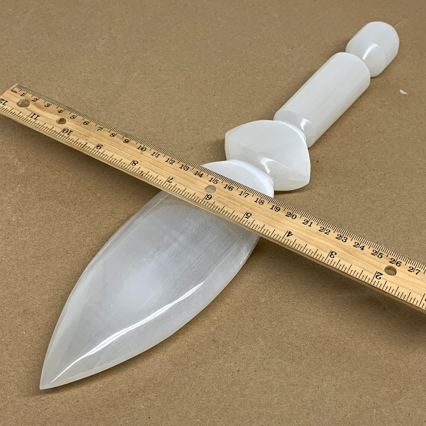 1.8 lbs, 14"x2.8"x1.2", Natural Selenite Crystal Dagger (Satin Spar), B36196