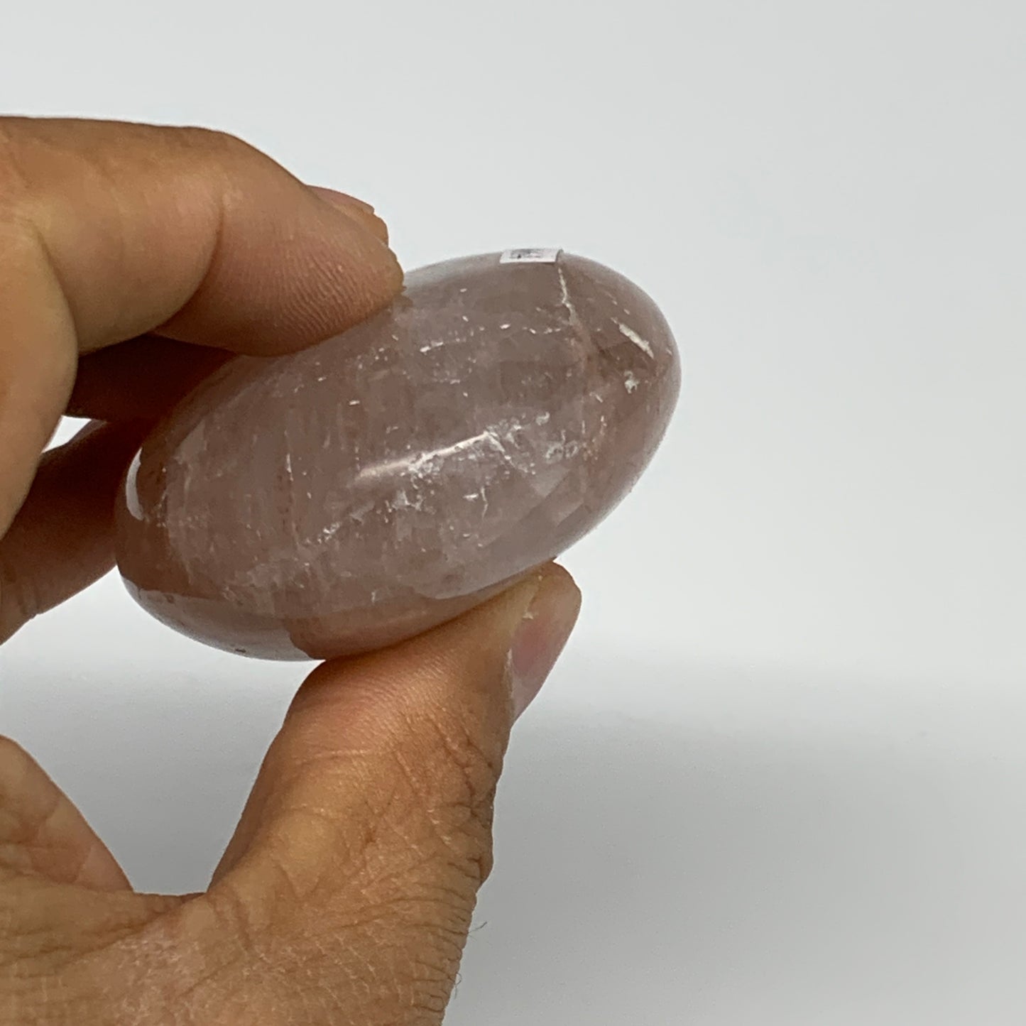 127.4g,2.6"x1.9"x1", Red Hematoid Fire Quartz Palm-Stone Crystal Polished, B3066