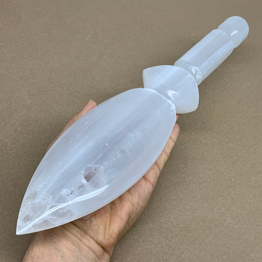 1.8 lbs, 14"x2.8"x1.2", Natural Selenite Crystal Dagger (Satin Spar), B36197