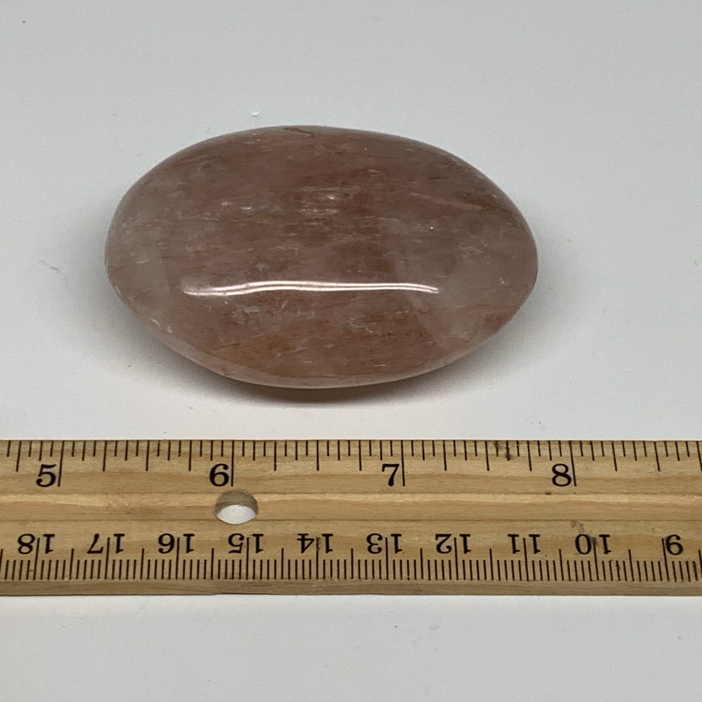 127.4g,2.6"x1.9"x1", Red Hematoid Fire Quartz Palm-Stone Crystal Polished, B3066