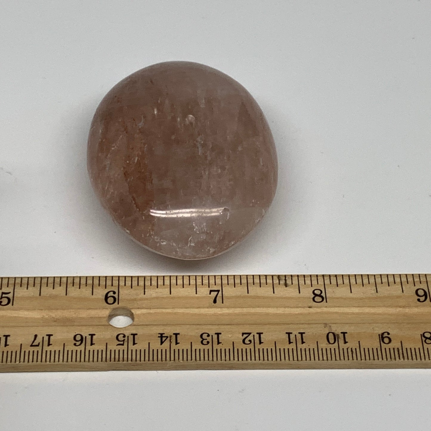 127.4g,2.6"x1.9"x1", Red Hematoid Fire Quartz Palm-Stone Crystal Polished, B3066