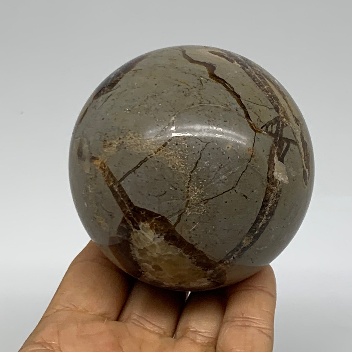 1.3 lbs, 3" (75mm), Natural Septarian Sphere Crystal Gemstone Ball, B37934