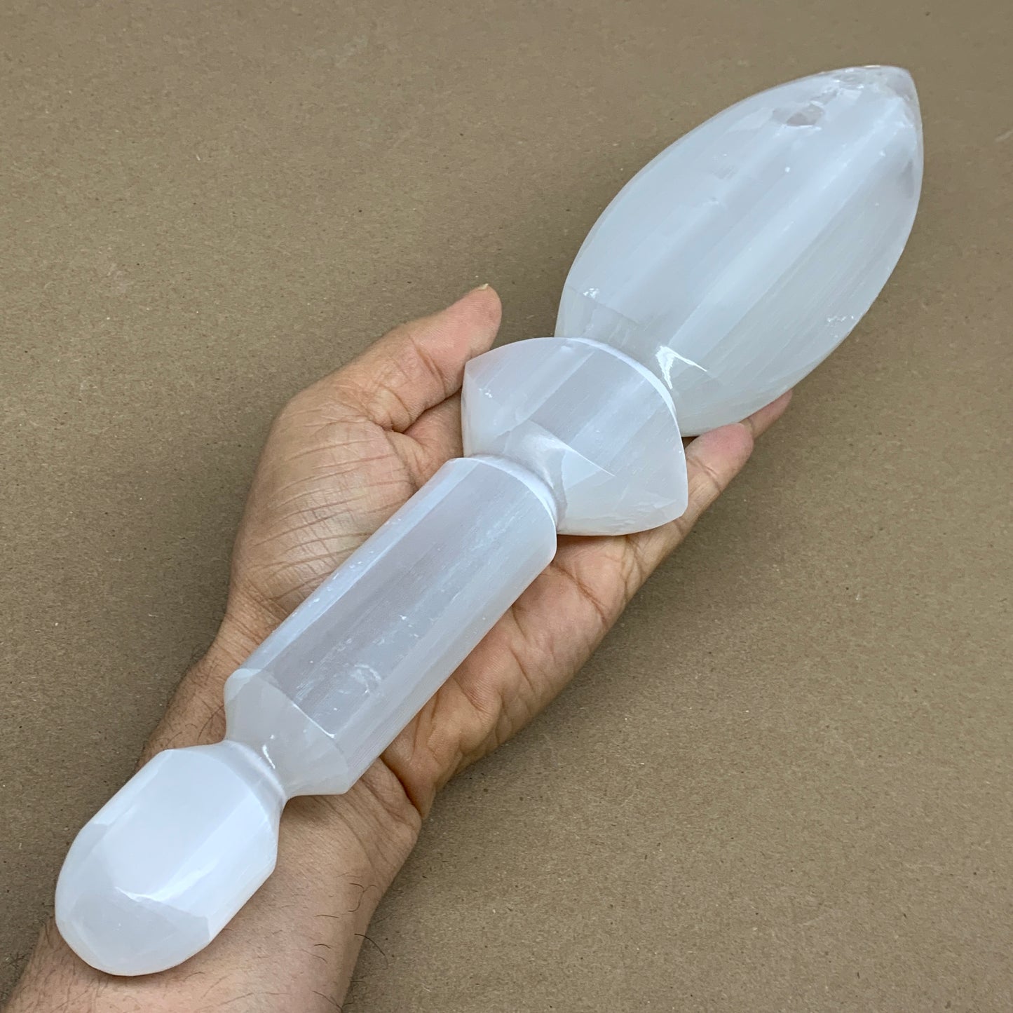 1.8 lbs, 14"x2.8"x1.2", Natural Selenite Crystal Dagger (Satin Spar), B36197