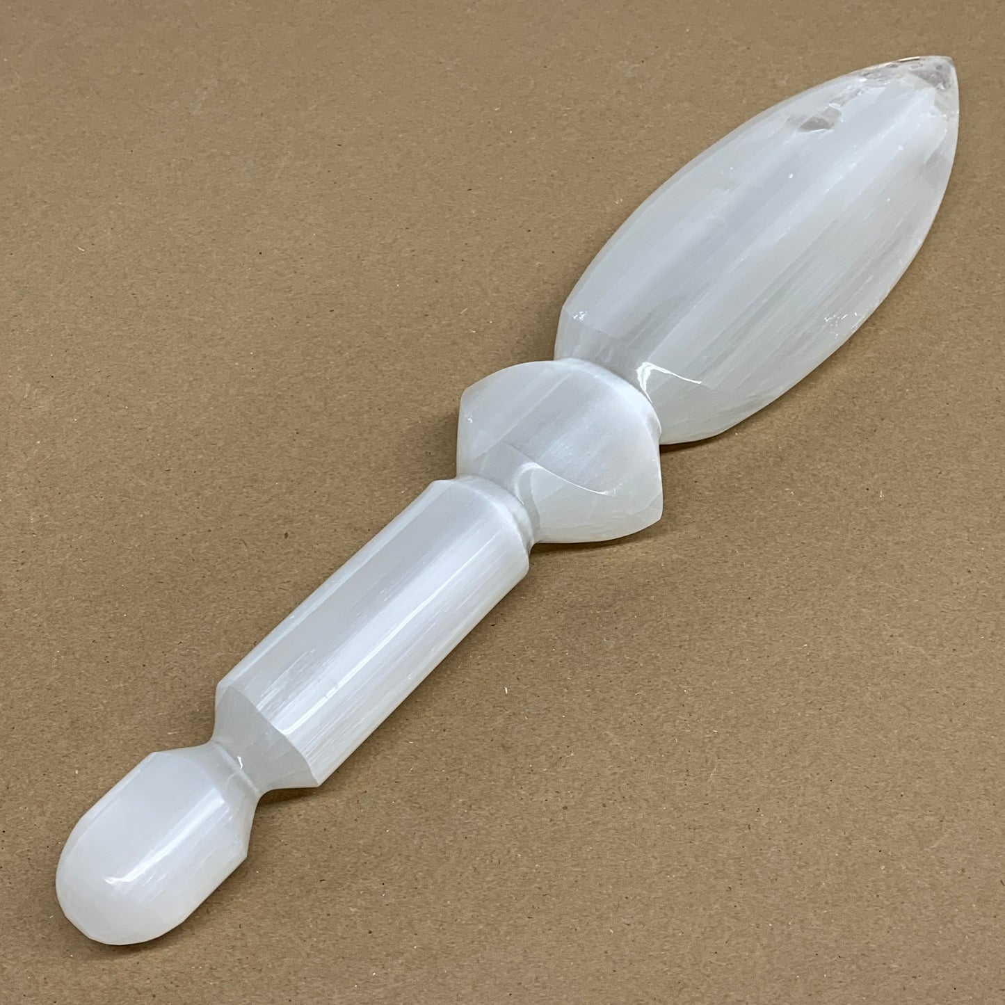 1.8 lbs, 14"x2.8"x1.2", Natural Selenite Crystal Dagger (Satin Spar), B36197