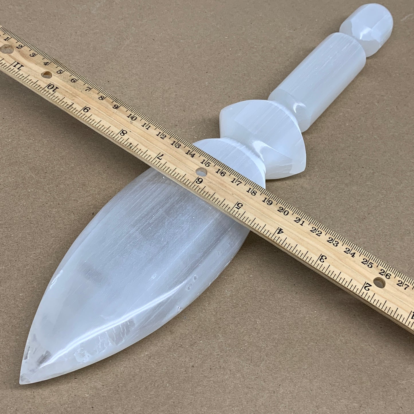 1.8 lbs, 14"x2.8"x1.2", Natural Selenite Crystal Dagger (Satin Spar), B36197