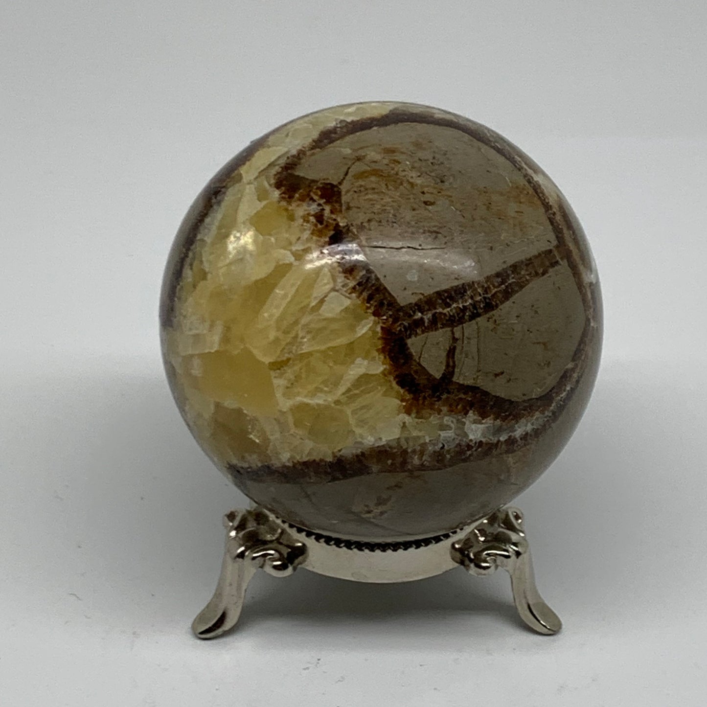 1.3 lbs, 3" (75mm), Natural Septarian Sphere Crystal Gemstone Ball, B37934