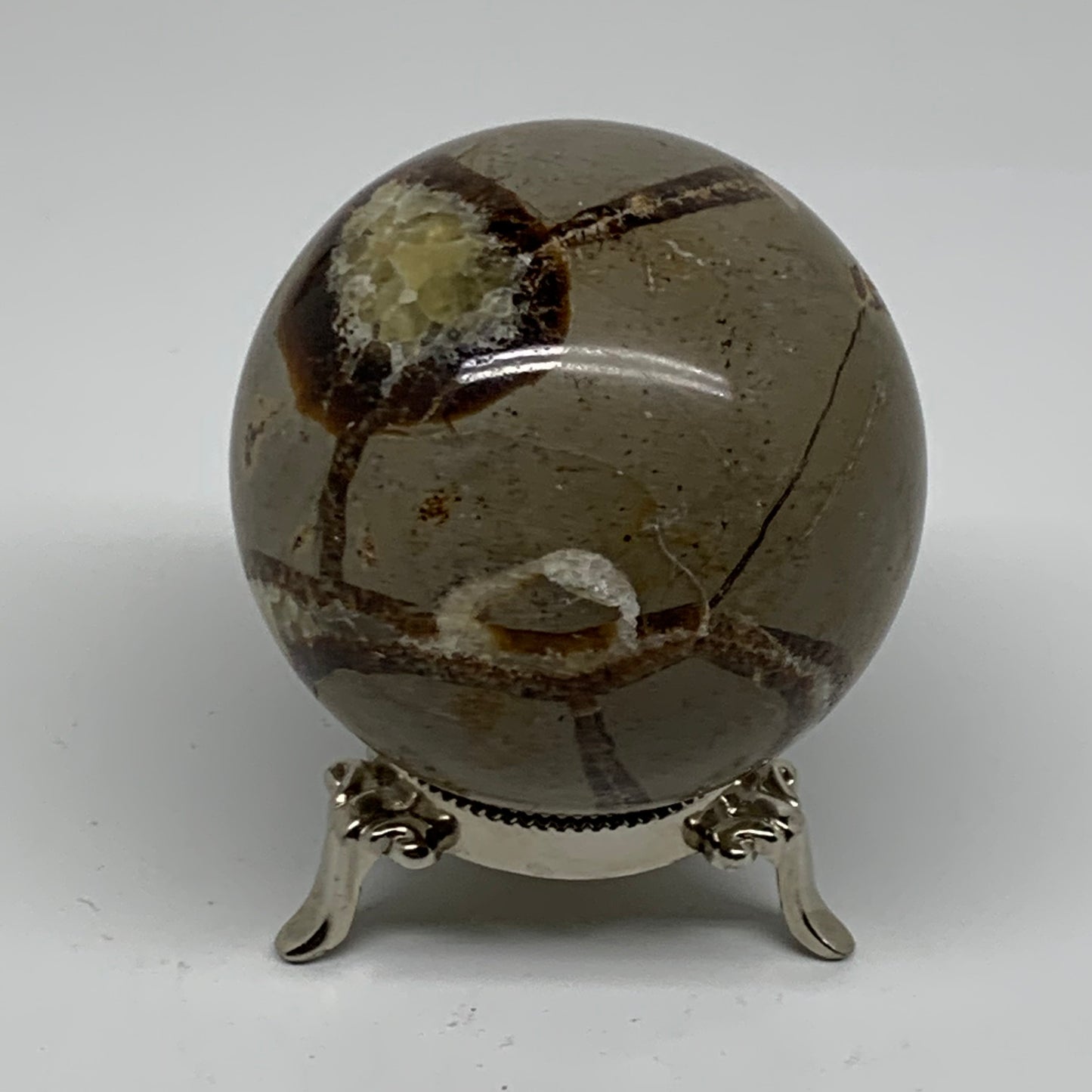 1.3 lbs, 3" (75mm), Natural Septarian Sphere Crystal Gemstone Ball, B37934