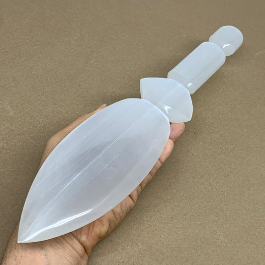 1.3 lbs, 13.7"x2.7"x0.9", Natural Selenite Crystal Dagger (Satin Spar), B36198