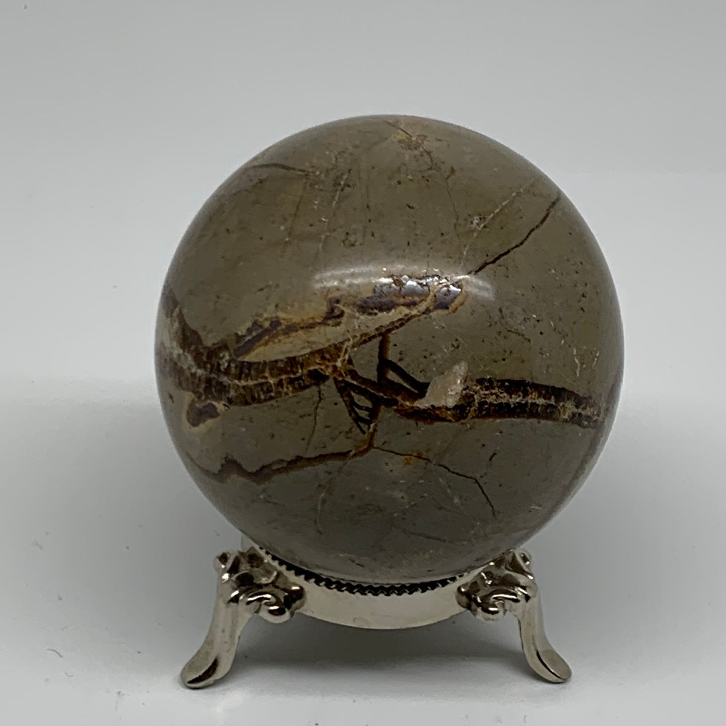 1.3 lbs, 3" (75mm), Natural Septarian Sphere Crystal Gemstone Ball, B37934