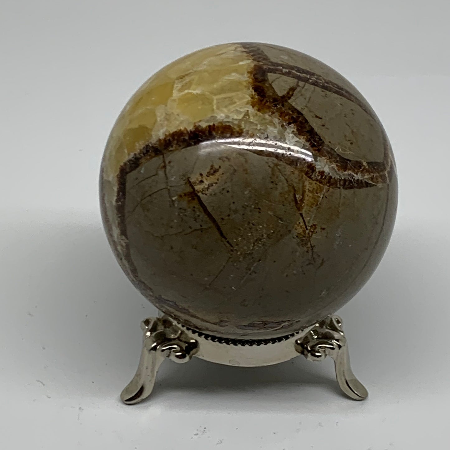 1.3 lbs, 3" (75mm), Natural Septarian Sphere Crystal Gemstone Ball, B37934