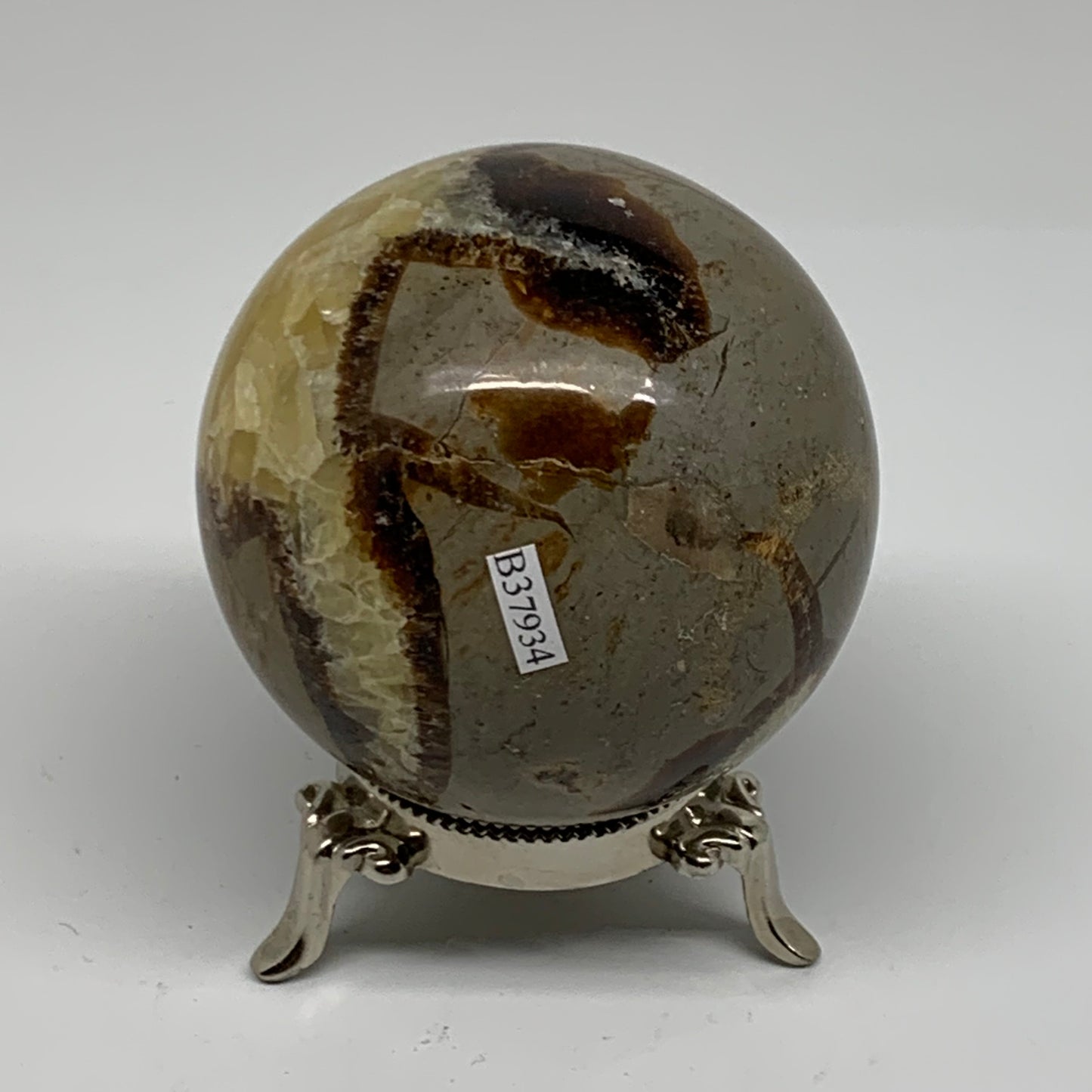 1.3 lbs, 3" (75mm), Natural Septarian Sphere Crystal Gemstone Ball, B37934