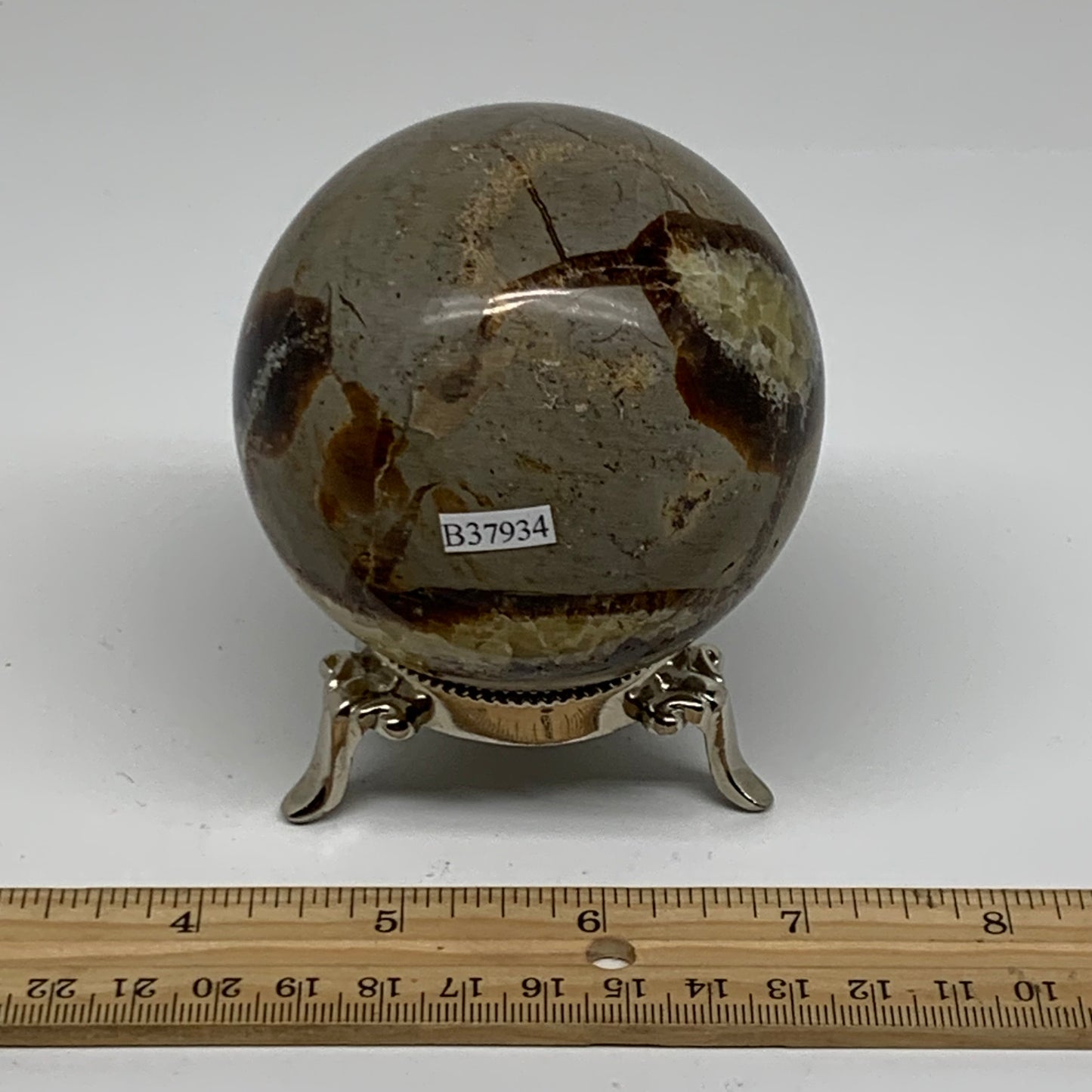 1.3 lbs, 3" (75mm), Natural Septarian Sphere Crystal Gemstone Ball, B37934