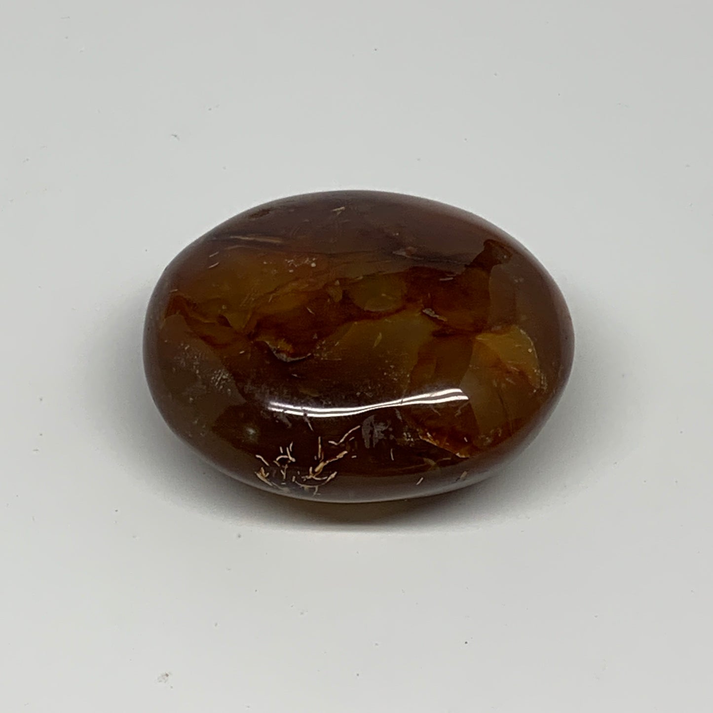 120.2g, 2.3"x2.1"x1.1", Red Carnelian Palm-Stone Gem Crystal Polished, B28422