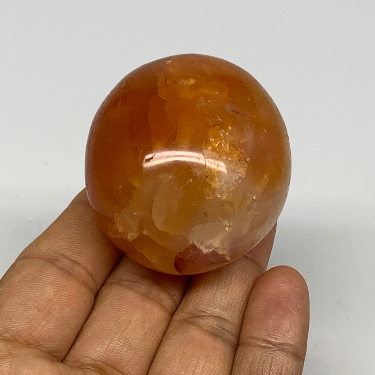114.8g, 2"x1.8"x1.4", Red Carnelian Palm-Stone Gem Crystal Polished, B28423