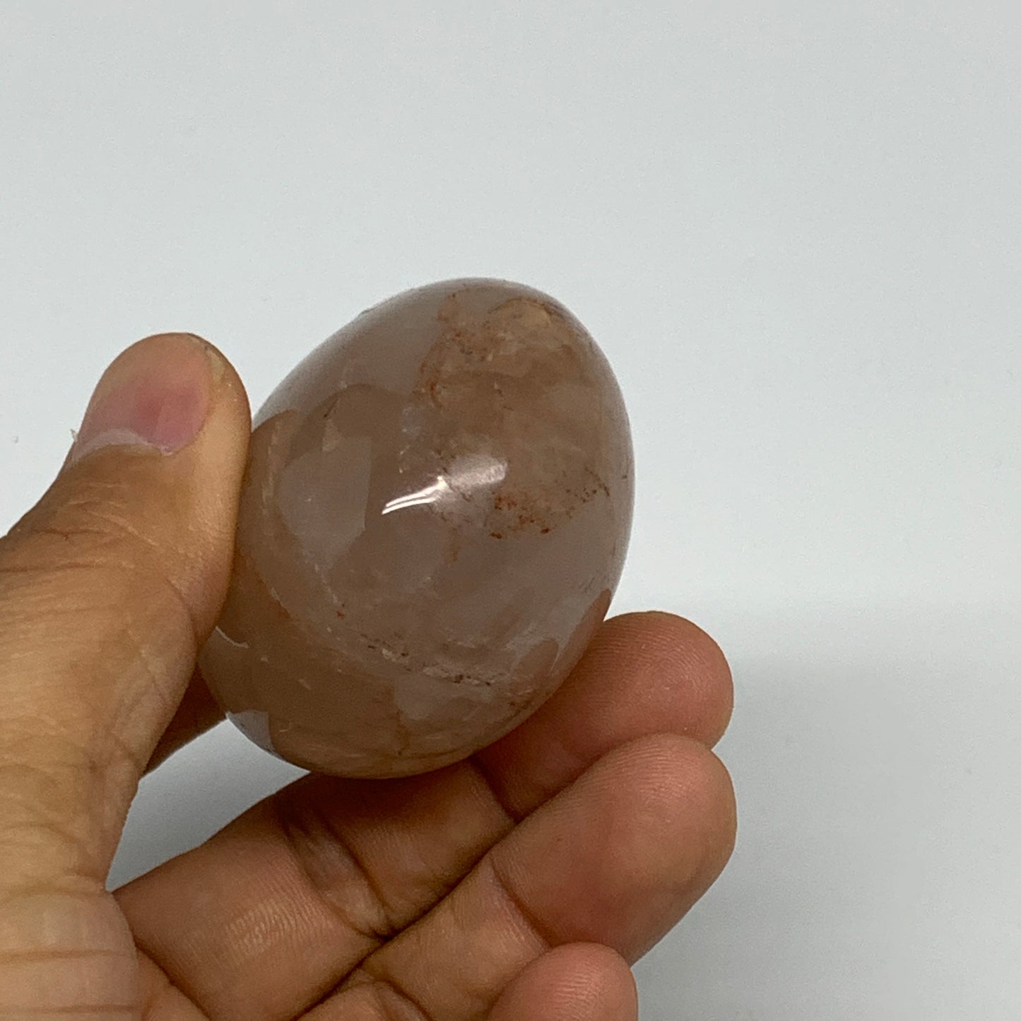 134g,2.3"x1.8"x1.4", Red Hematoid Fire Quartz Palm-Stone Crystal Polished, B3066