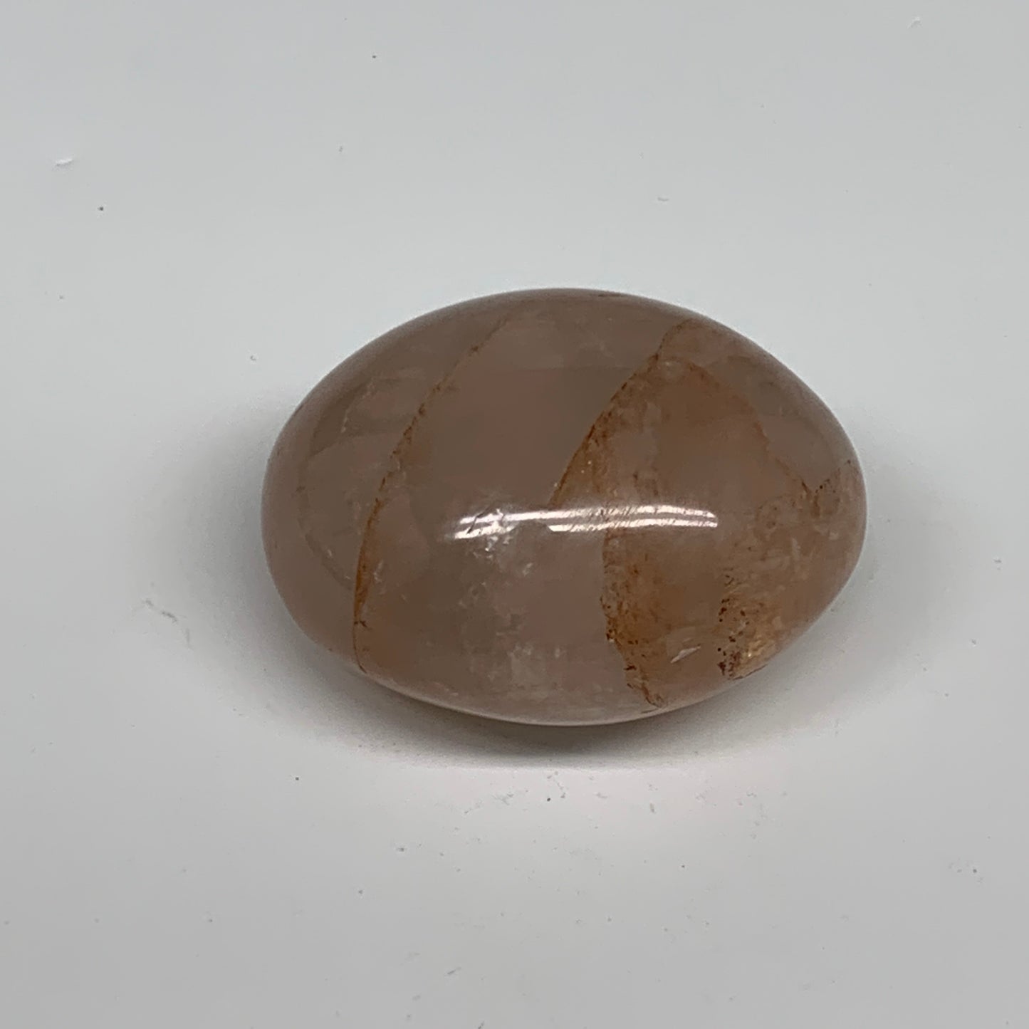 134g,2.3"x1.8"x1.4", Red Hematoid Fire Quartz Palm-Stone Crystal Polished, B3066