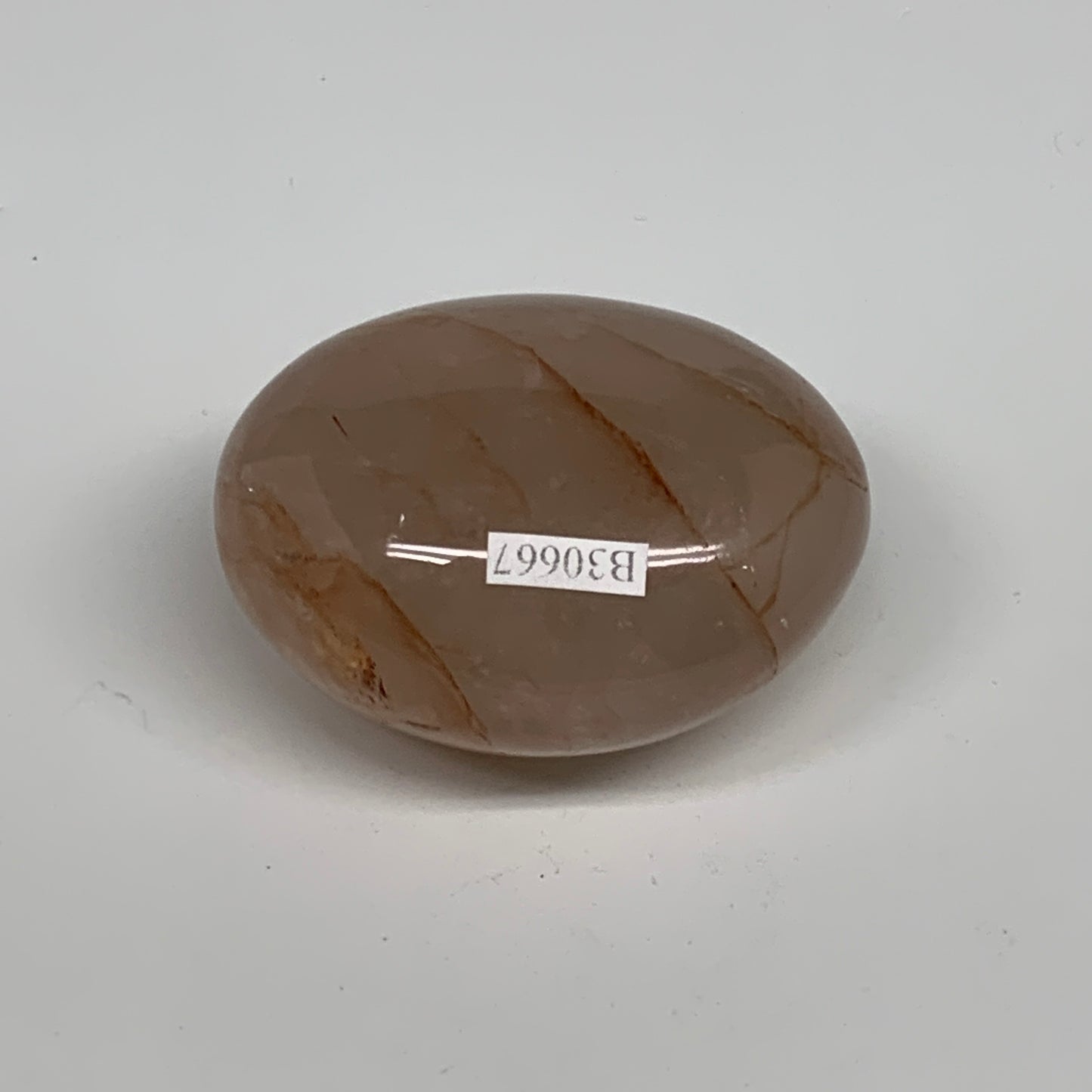 134g,2.3"x1.8"x1.4", Red Hematoid Fire Quartz Palm-Stone Crystal Polished, B3066