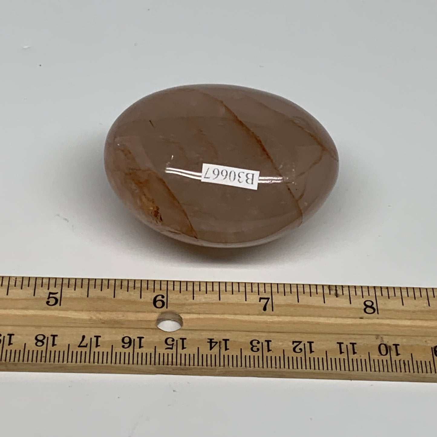 134g,2.3"x1.8"x1.4", Red Hematoid Fire Quartz Palm-Stone Crystal Polished, B3066