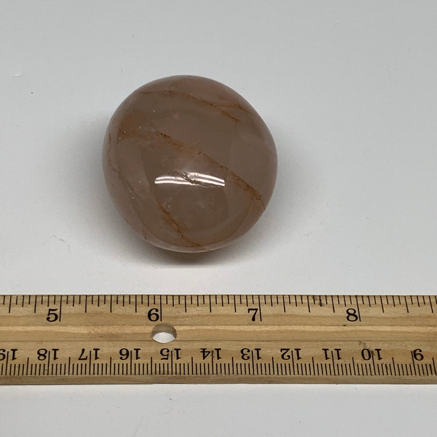 134g,2.3"x1.8"x1.4", Red Hematoid Fire Quartz Palm-Stone Crystal Polished, B3066