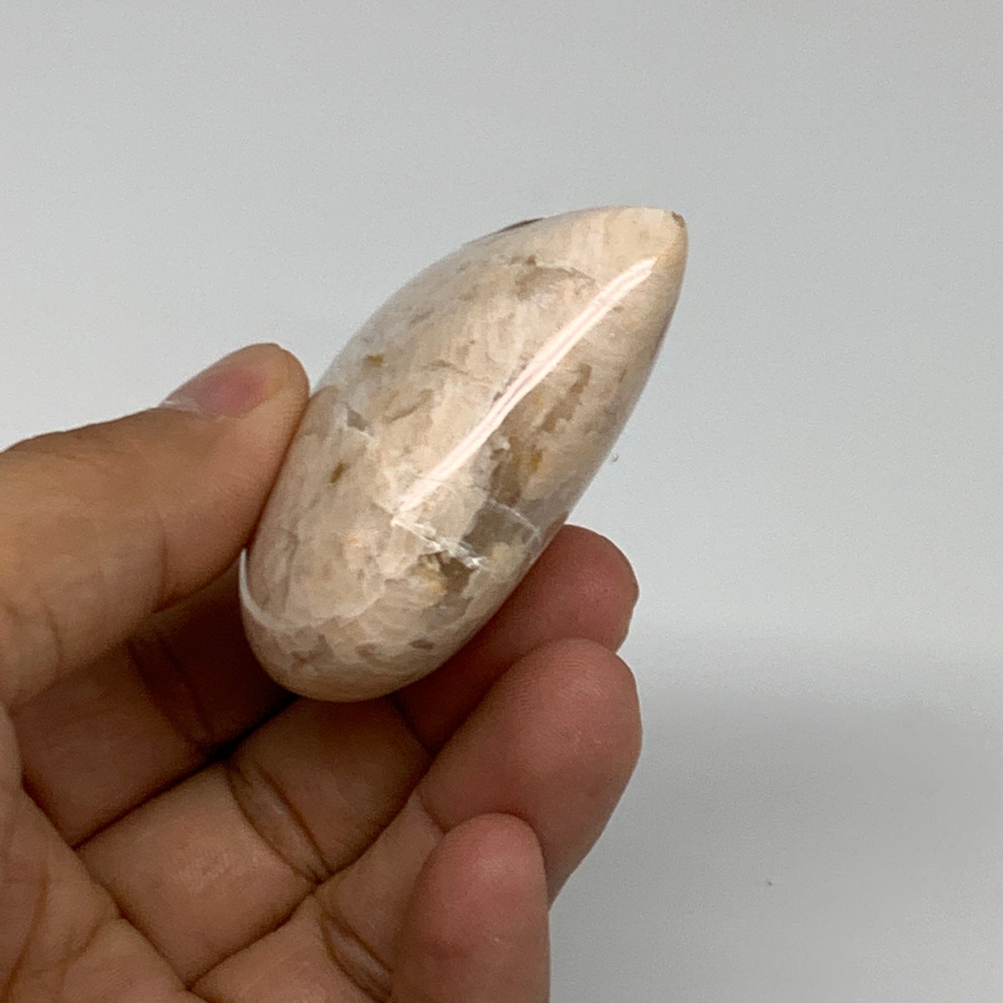 83.4g, 2.2"x2.1"x0.9", Peach Moonstone Heart Crystal Polished Gemstone, B34899