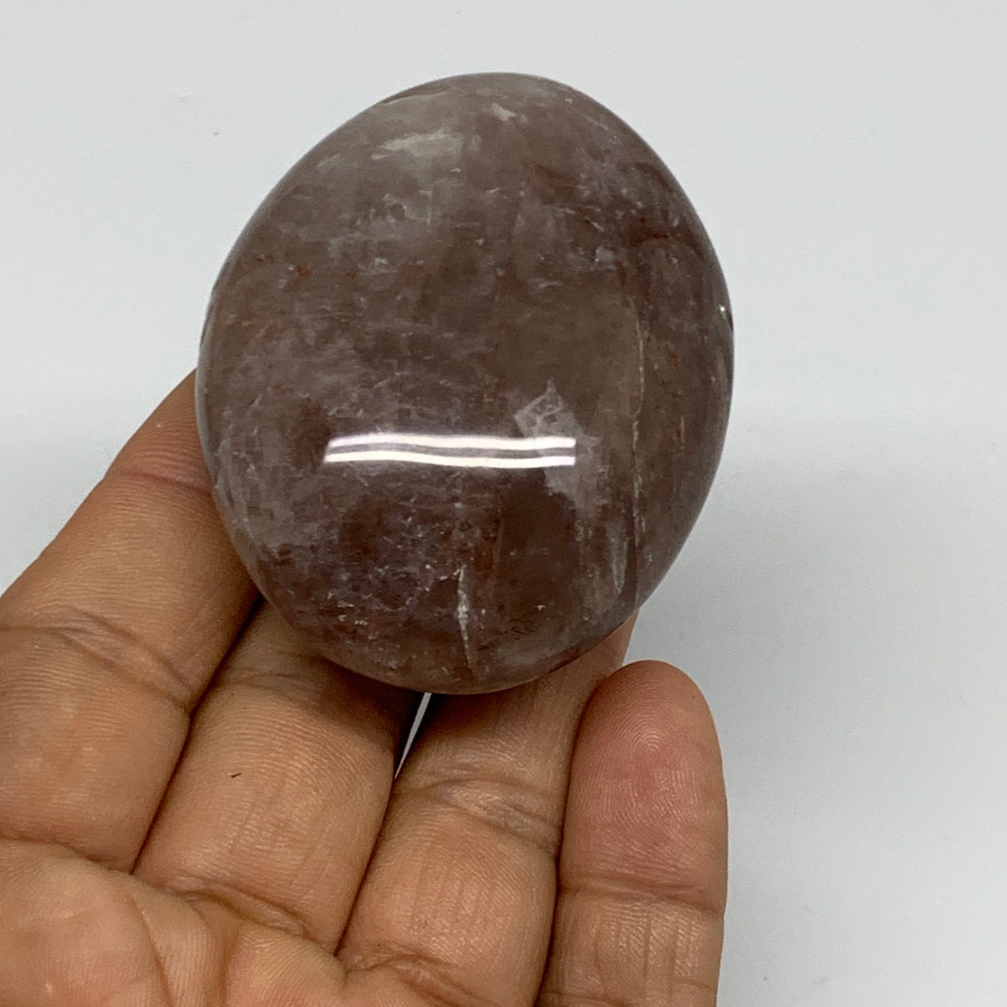 103.9g,2.3"x1.8"x1", Red Hematoid Fire Quartz Palm-Stone Crystal Polished, B3067