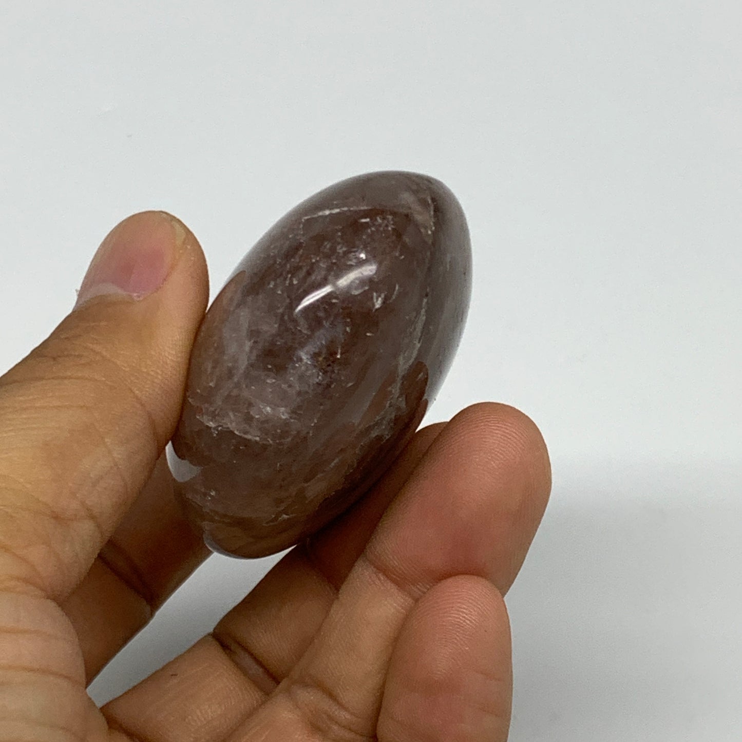 103.9g,2.3"x1.8"x1", Red Hematoid Fire Quartz Palm-Stone Crystal Polished, B3067