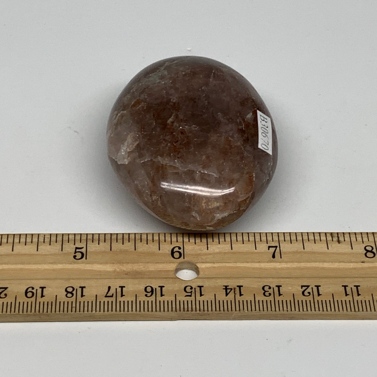 103.9g,2.3"x1.8"x1", Red Hematoid Fire Quartz Palm-Stone Crystal Polished, B3067