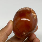 176.7g, 2.4"x1.9"x1.8", Red Carnelian Palm-Stone Gem Crystal Polished, B28428