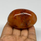 137.3g, 2.5"x1.6"x1.5", Red Carnelian Palm-Stone Gem Crystal Polished, B28430