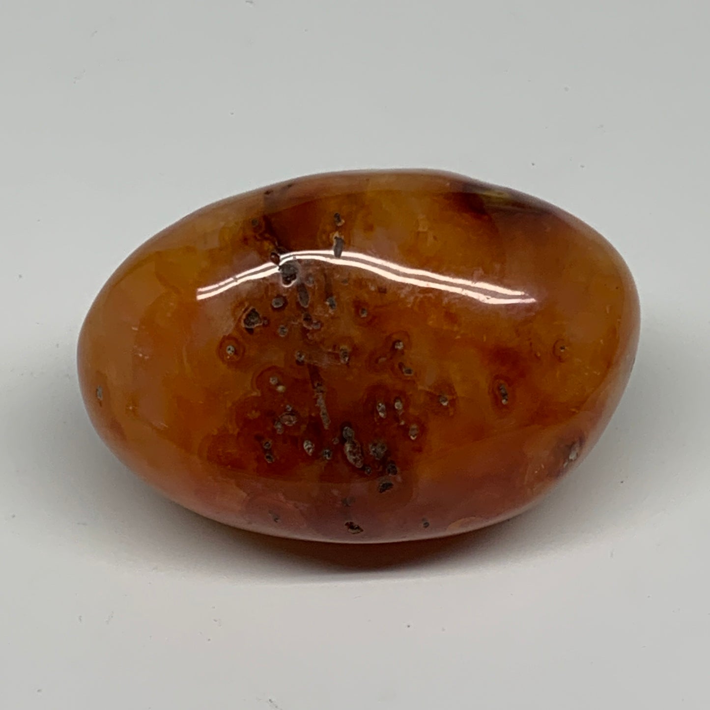 137.3g, 2.5"x1.6"x1.5", Red Carnelian Palm-Stone Gem Crystal Polished, B28430