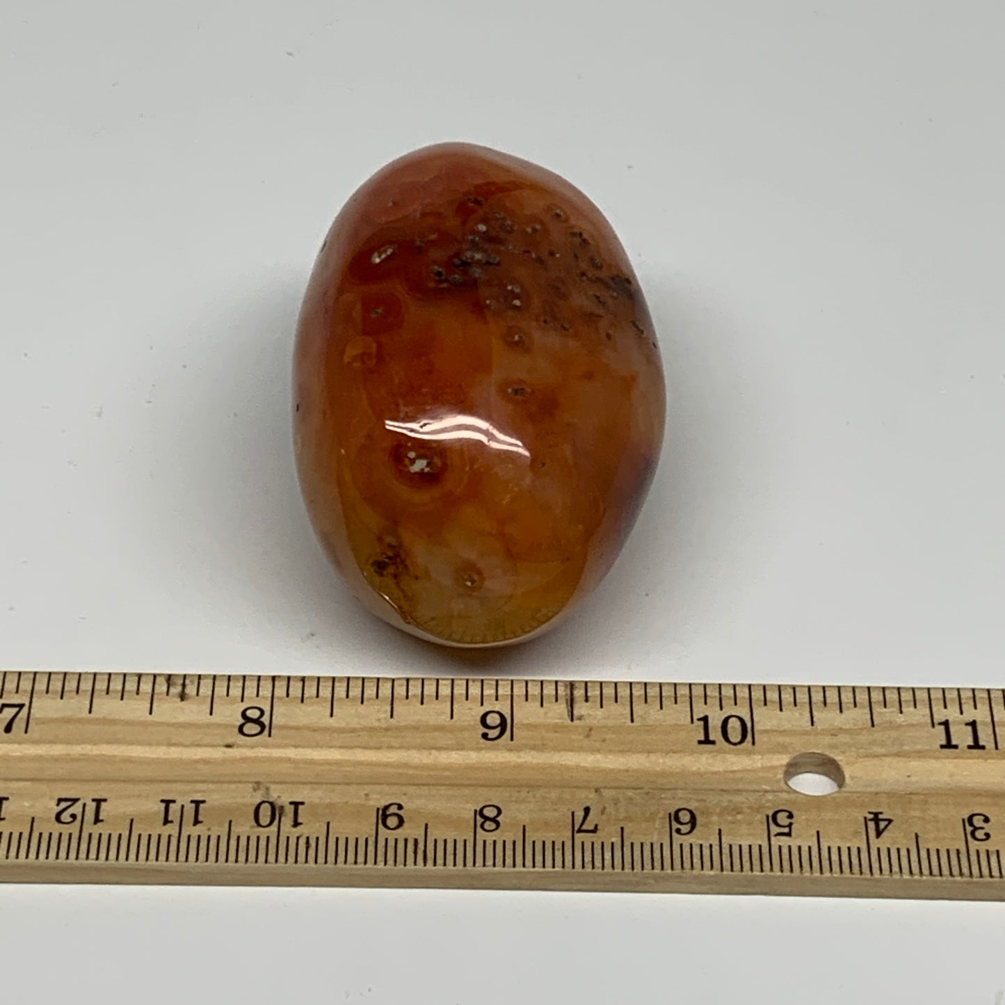 137.3g, 2.5"x1.6"x1.5", Red Carnelian Palm-Stone Gem Crystal Polished, B28430