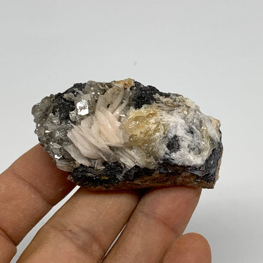 90.9g, 2.2"x1.3"x0.9", Cerussite on Galena Barite Mineral Specimen, B33478