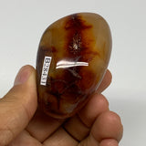 112.2g, 2.2"x1.5"x1.5", Red Carnelian Palm-Stone Gem Crystal Polished, B28431