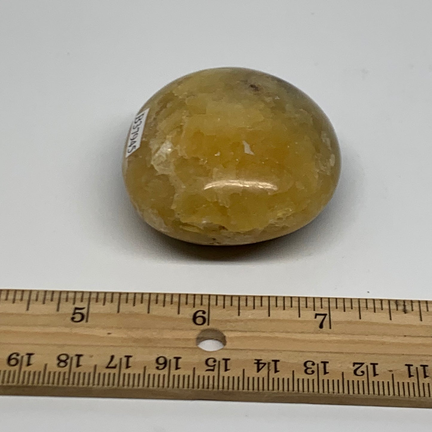 100g, 2"x2"x1.1", Septarian Nodule Palm-Stone Polished Crystal, B37945