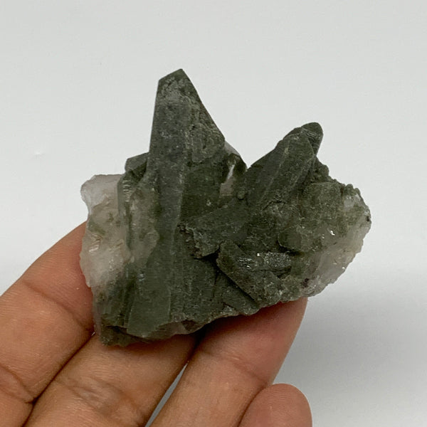 48.4g, 1.8"x2.1"x0.9", Chlorine Quartz Crystal Mineral,Specimen Terminated,B2765