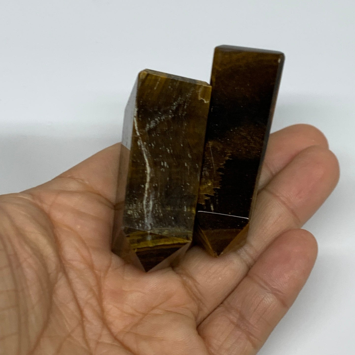 1.3 lbs (590g),2.2"-2.6",  10pcs, Natural Tiger's Eye Towers @India, B31502