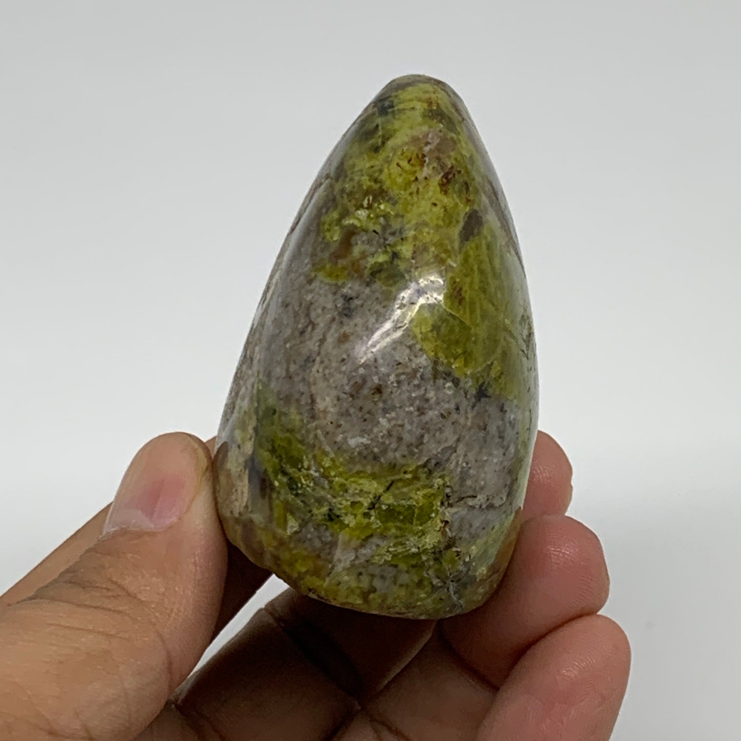 149.9g, 2.2"x2.3"x1.4", Green Opal Crystal Freeform Polished Gemstone, B34114