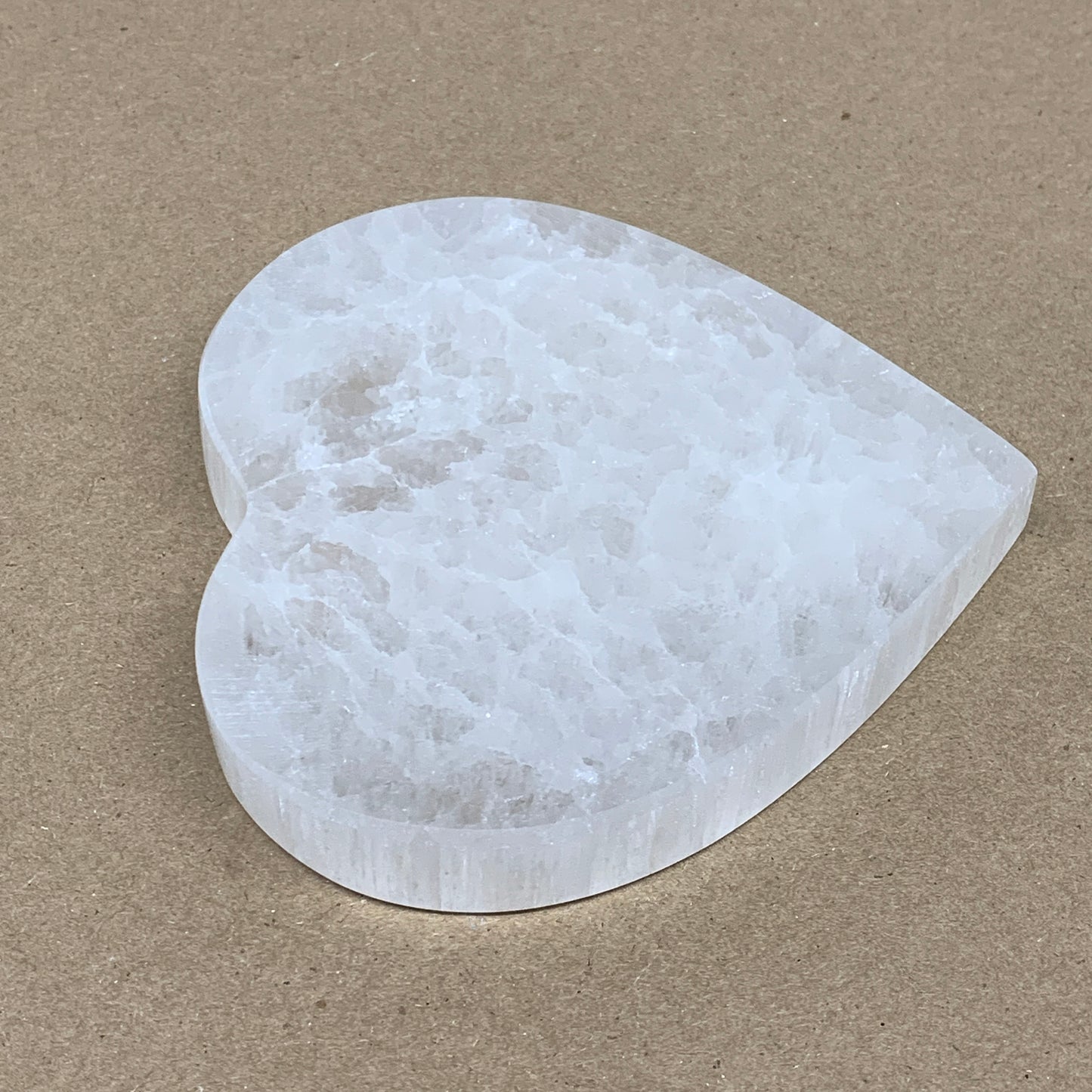 272g, 4.1"x4.1"x0.7", Selenite Heart Crystals, Satin Spar, gypsum, B36210