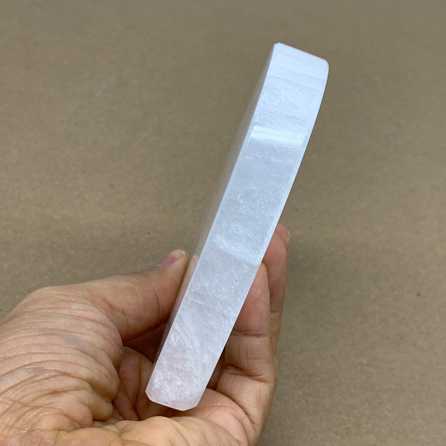 258g, 4.1"x4.1"x0.6", Selenite Heart Crystals, Satin Spar, gypsum, B36211