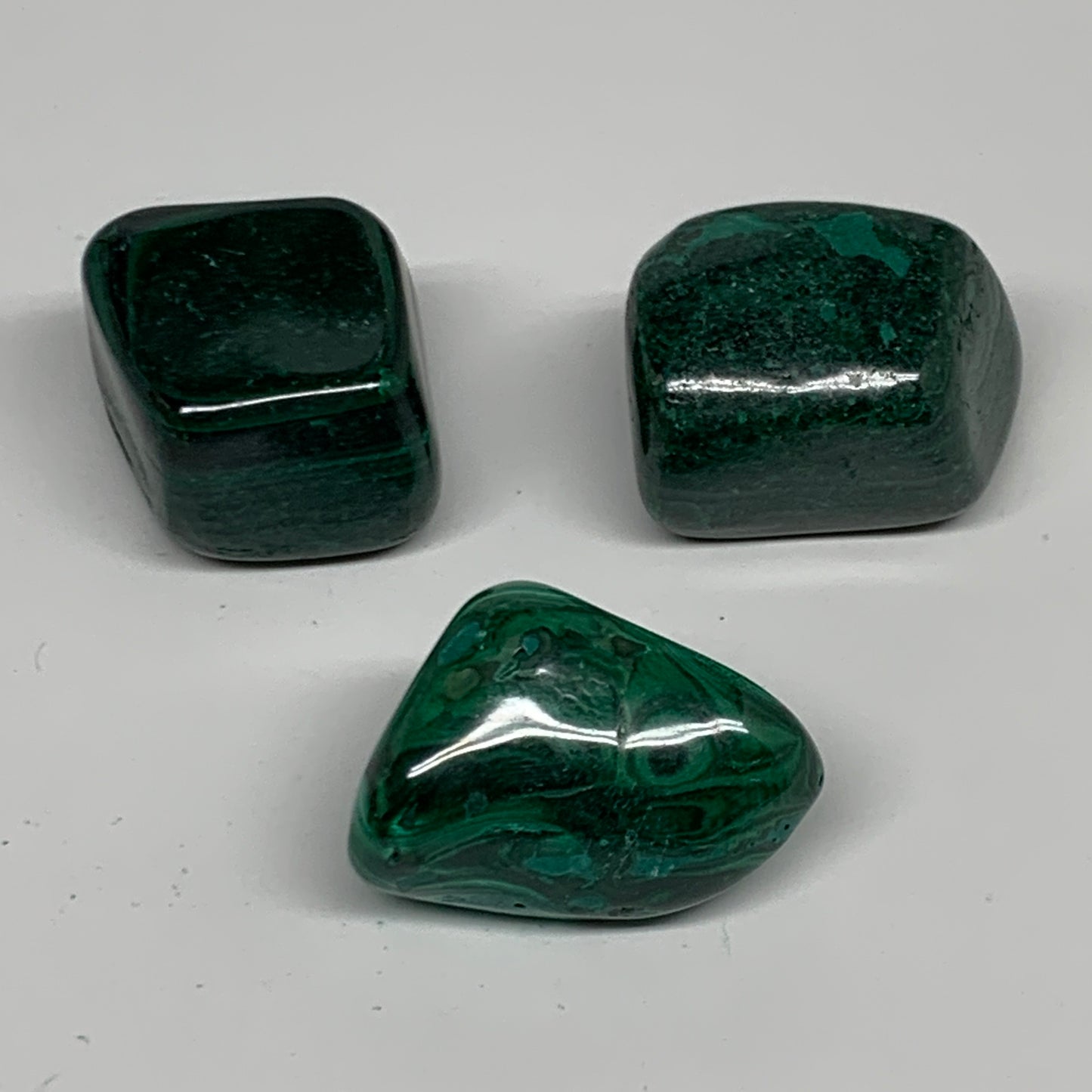 167.3g, 1.2"-1.6", 3pcs, Natural Small Malachite Tumbled Polished, B32816