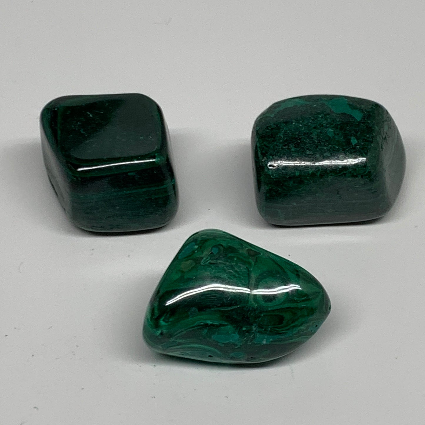 167.3g, 1.2"-1.6", 3pcs, Natural Small Malachite Tumbled Polished, B32816