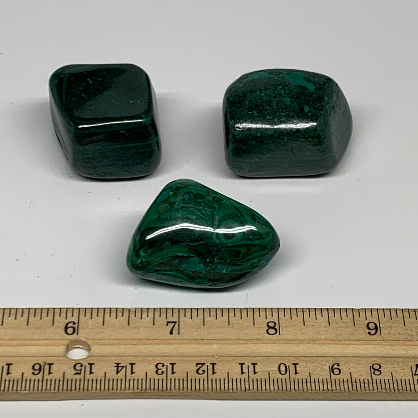 167.3g, 1.2"-1.6", 3pcs, Natural Small Malachite Tumbled Polished, B32816