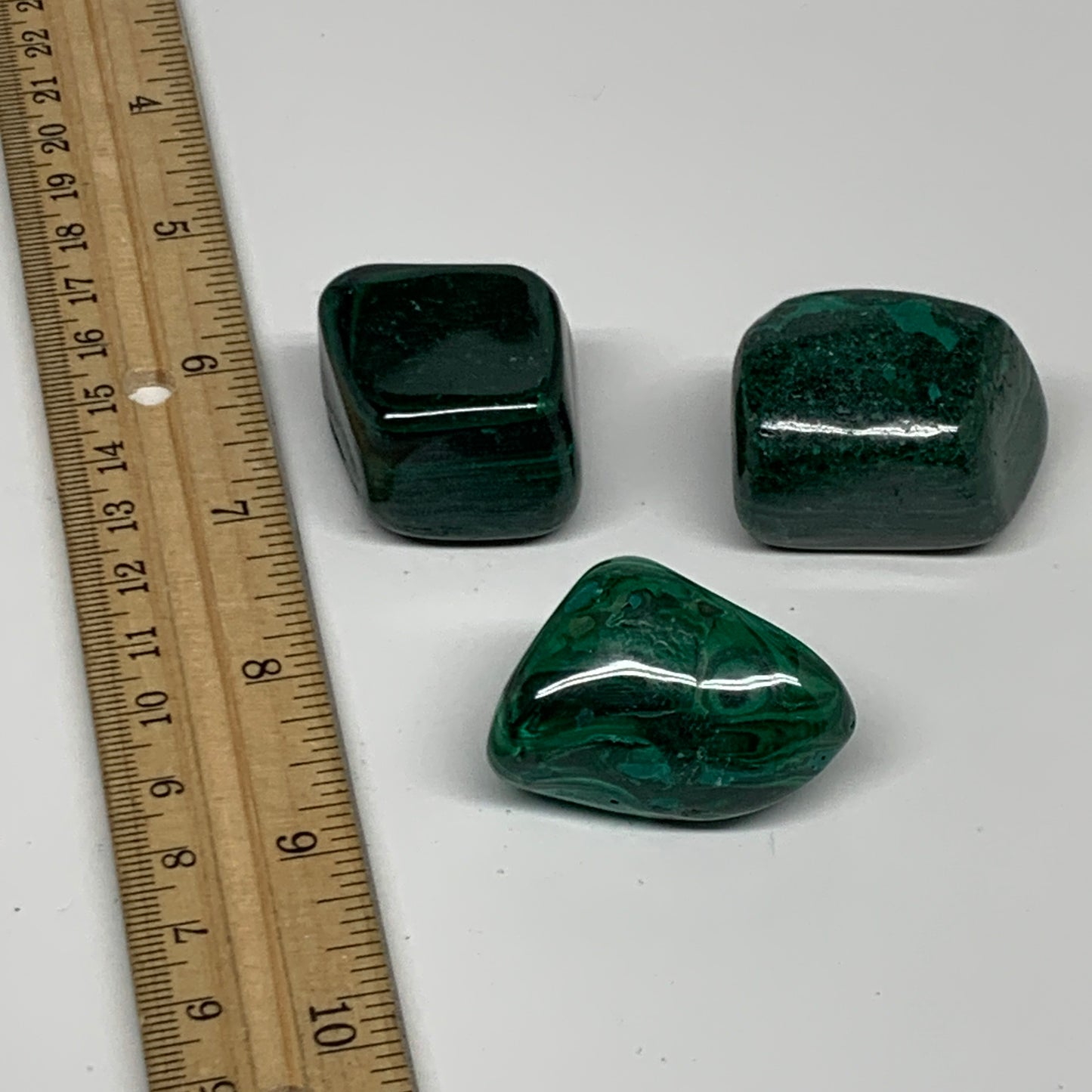 167.3g, 1.2"-1.6", 3pcs, Natural Small Malachite Tumbled Polished, B32816